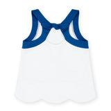 Knit Top With Scallop Hem And Flowers