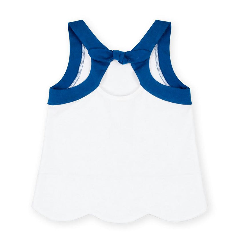 Knit Top With Scallop Hem And Flowers