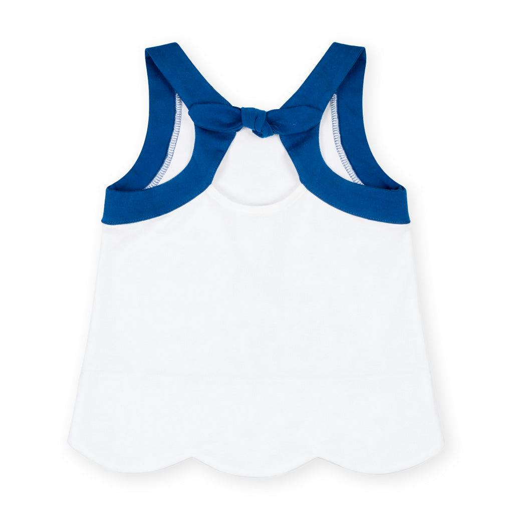 Knit Top With Scallop Hem And Flowers