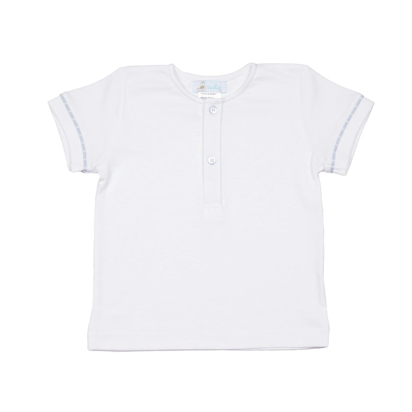 Henley T-Shirt - Lt.Blue Trim