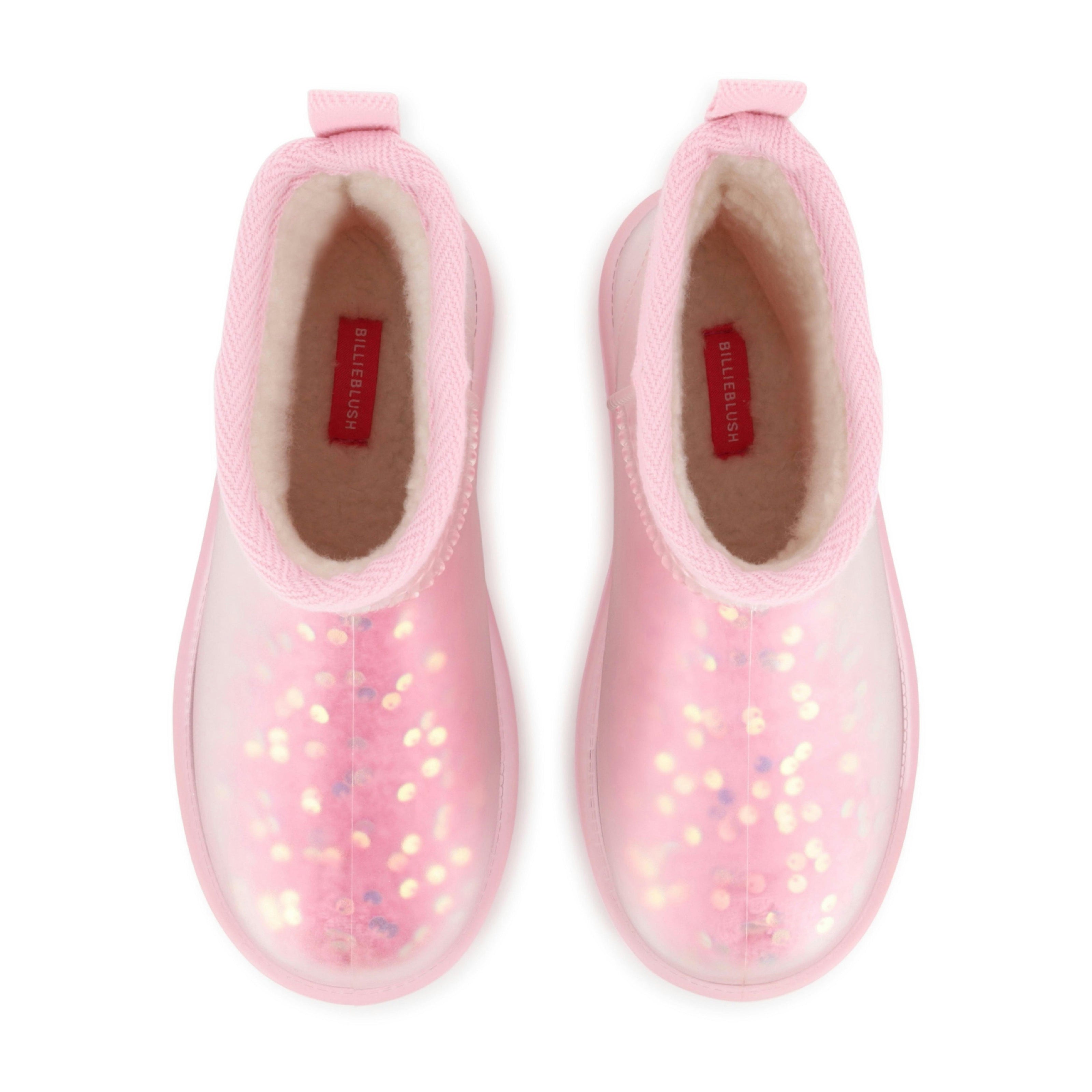 Pink Sequin Après‑Ski Boots