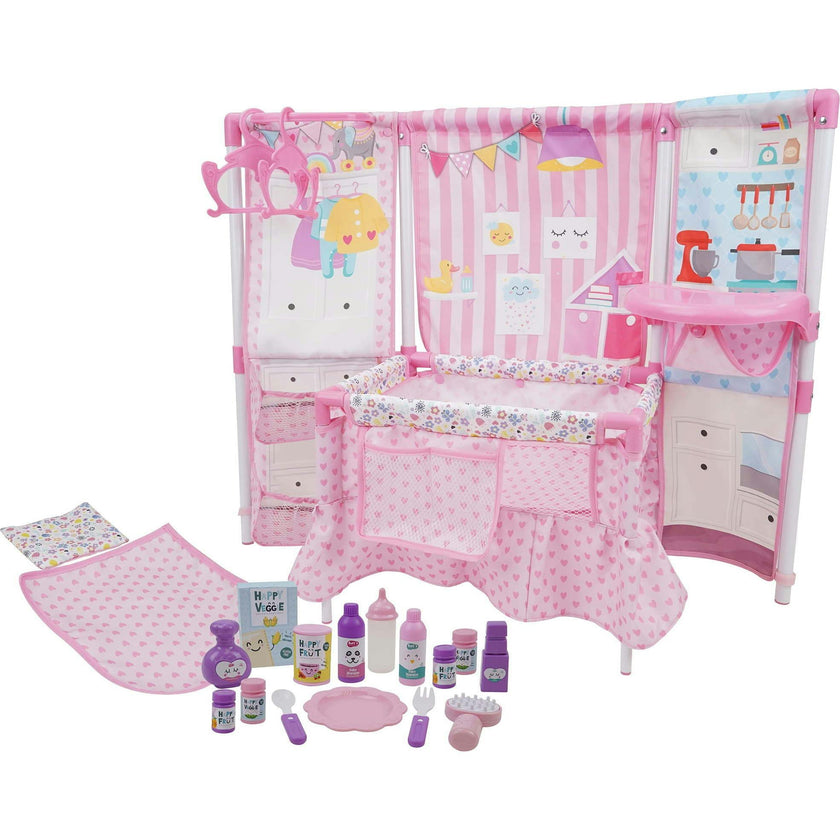 Pink Doll Furniture Set w/ 14" Baby Doll