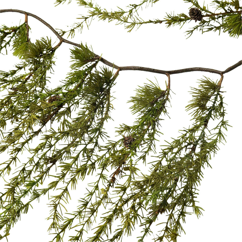Rustic Mountain Pine Cone Winter Greenery Icicle Christmas Garland