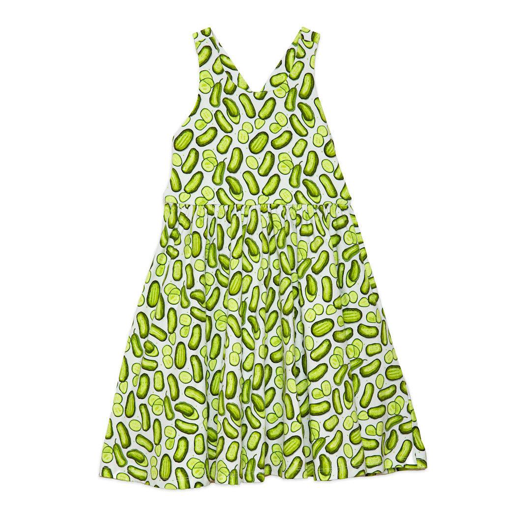 Cross Back Twirly Dress in Pickles