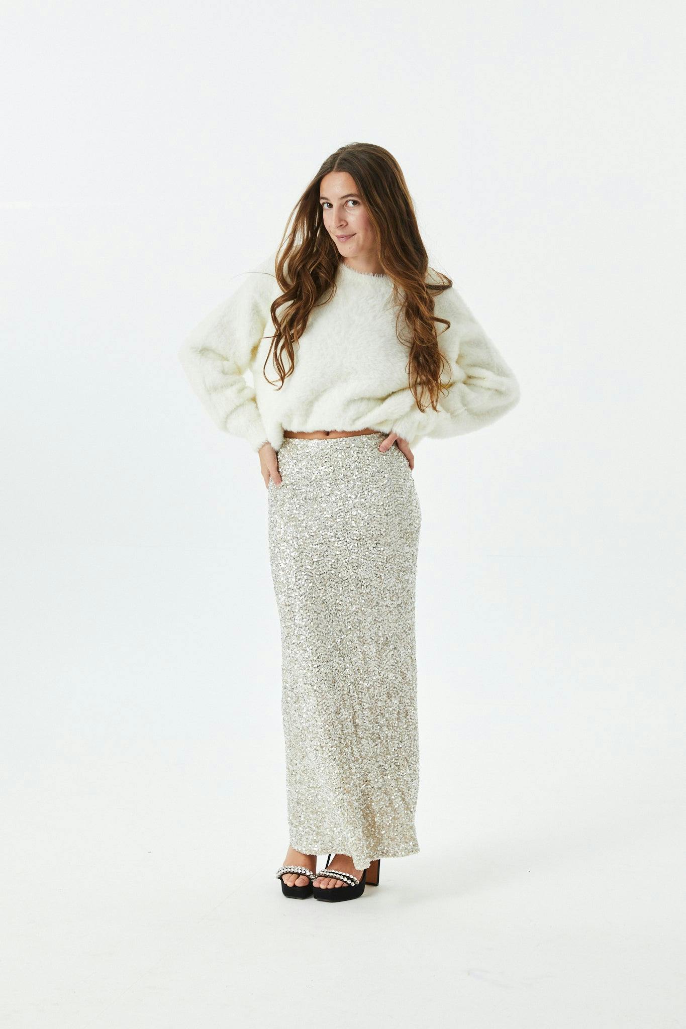 Delfina Long Sequin Skirt