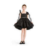 Black Savoya Ruffled Party Dress