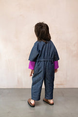 Kids Rae Embroidered Denim Boilersuit
