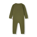 Olive Waffle Zipper Pajama