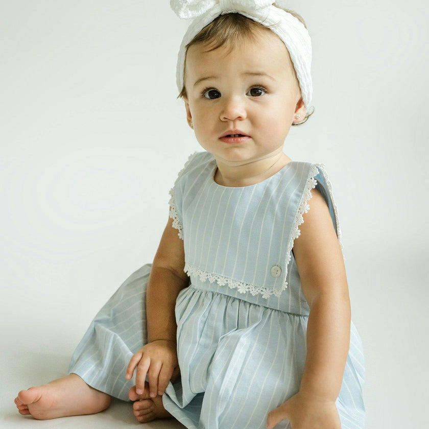 Colette Dress - Lt.Blue Striped
