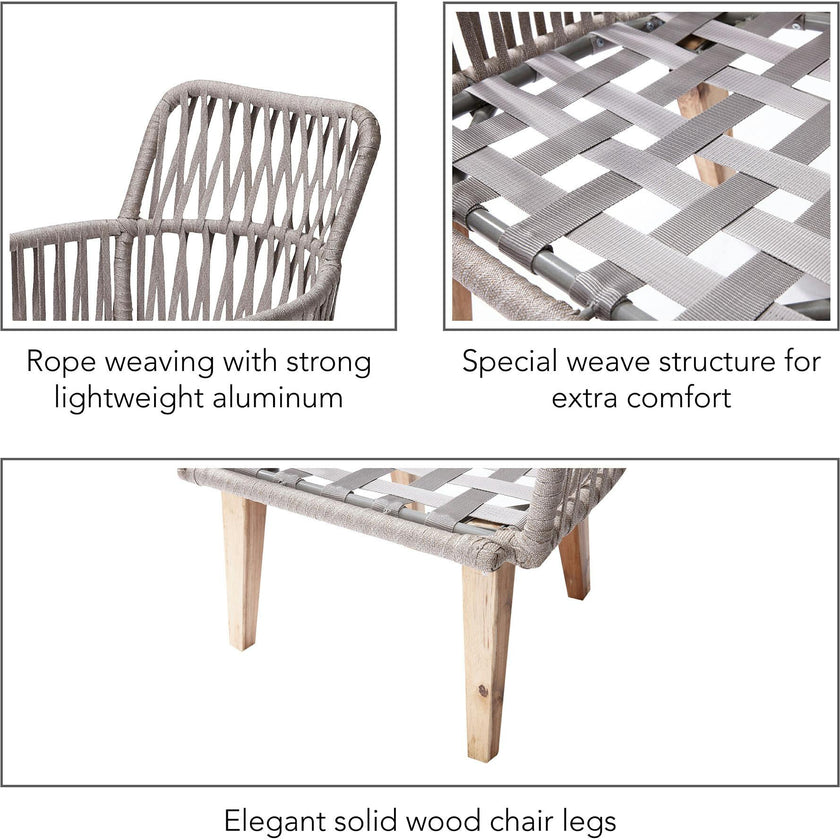 Indoor/Outdoor 3 Piece Wicker Bistro Table And Chairs Patio Seating Set