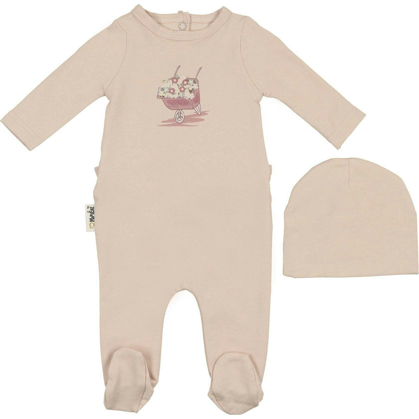 Whimsy Wheelbarrow Footie and Beanie Set