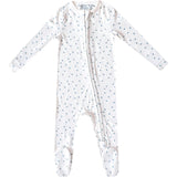 Haze Print 2-Way Zip-Up Footie, White