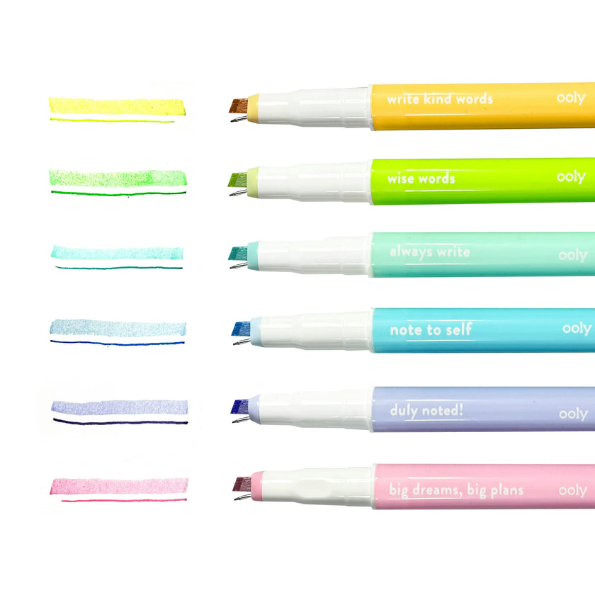 Noted! 2-in-1 Micro Fine Tip Pen and Highlighters - Set of 6