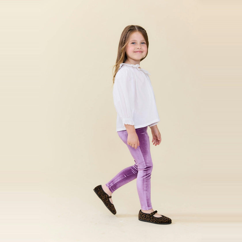 Girls Velour Legging - Lavender