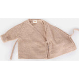 Fuzzy Ribbed Hem Long Sleeve Wrap Top