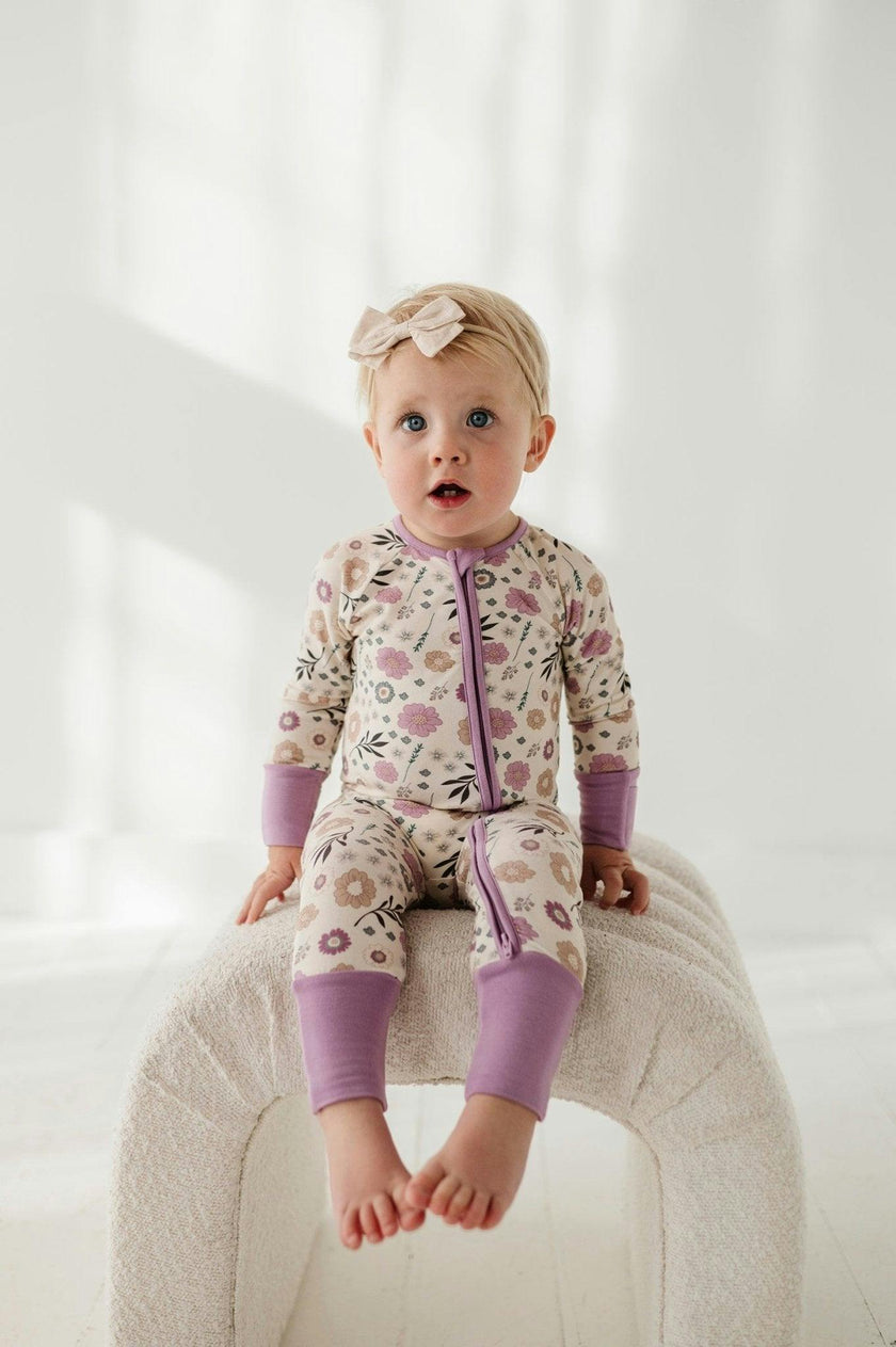 Baby Girl Long Sleeve Zip Romper