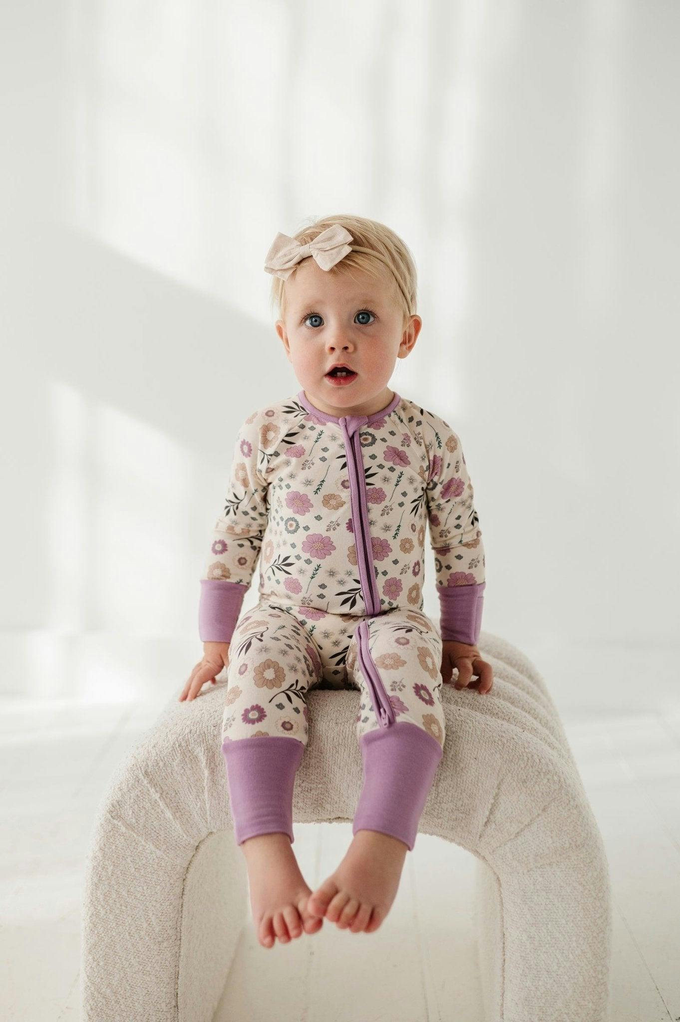 Long Sleeve Zip Romper Hair Bow