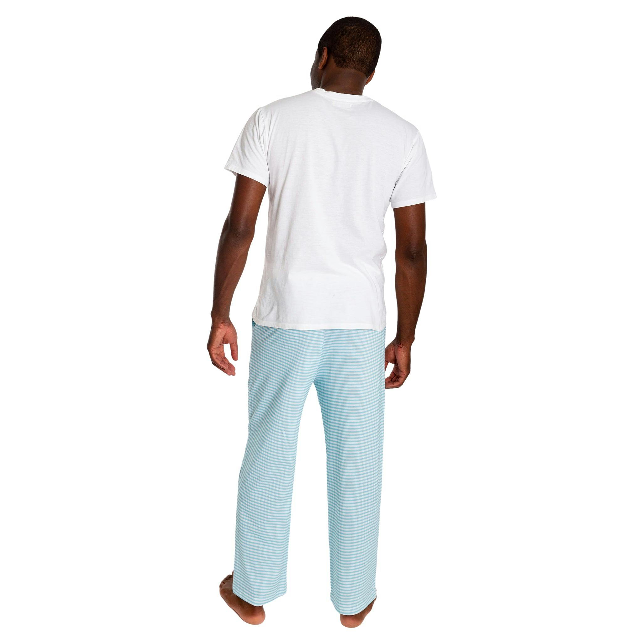 Men's Sky Blue Jersey PJ Pants - Organic Stretch Cotton
