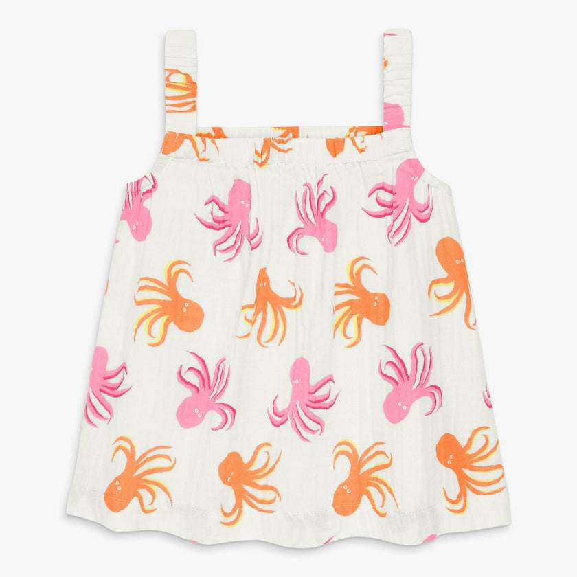 Clearance kids cotton gauze tank in octopus pals