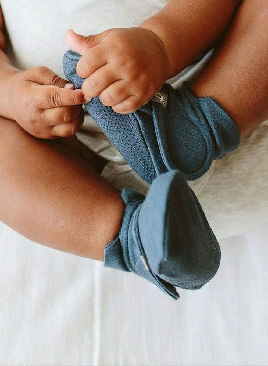 STAY ON BOOTS | MIDNIGHT — Bamboo Organic Cotton Blend, 0–12M
