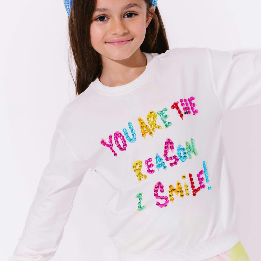Women’s White You are The Reason I Smile Sweatshirt
