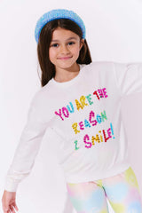 White You are The Reason I Smile Sweatshirt