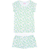 Women's Daisy Jersey Short PJ Set - Blue Organic Stretch Cotton