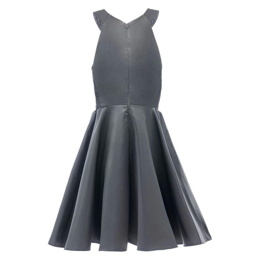 Gray Cardona Pearl Halter Dress