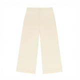 unisex cream wide leg knit pant