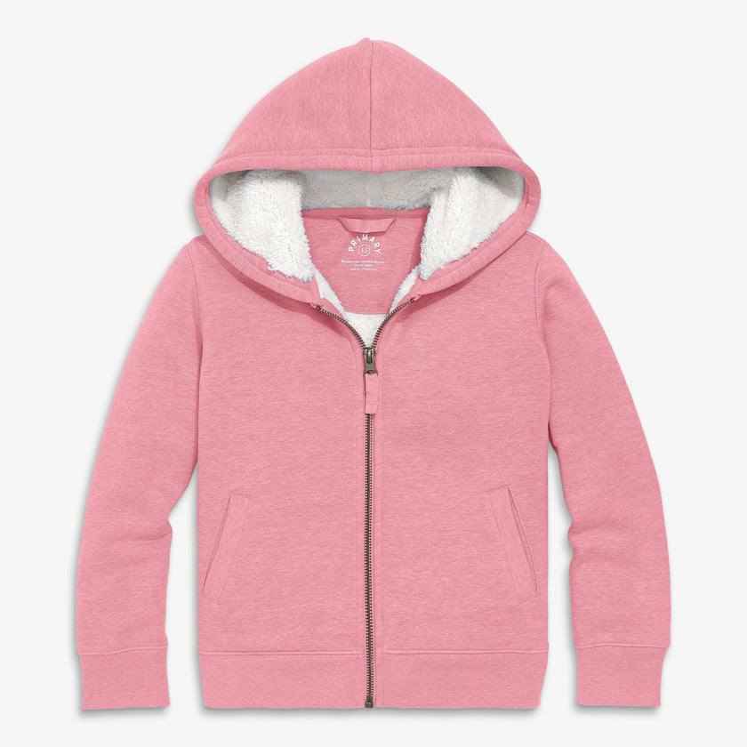 Kids teddy fleece-lined zip hoodie