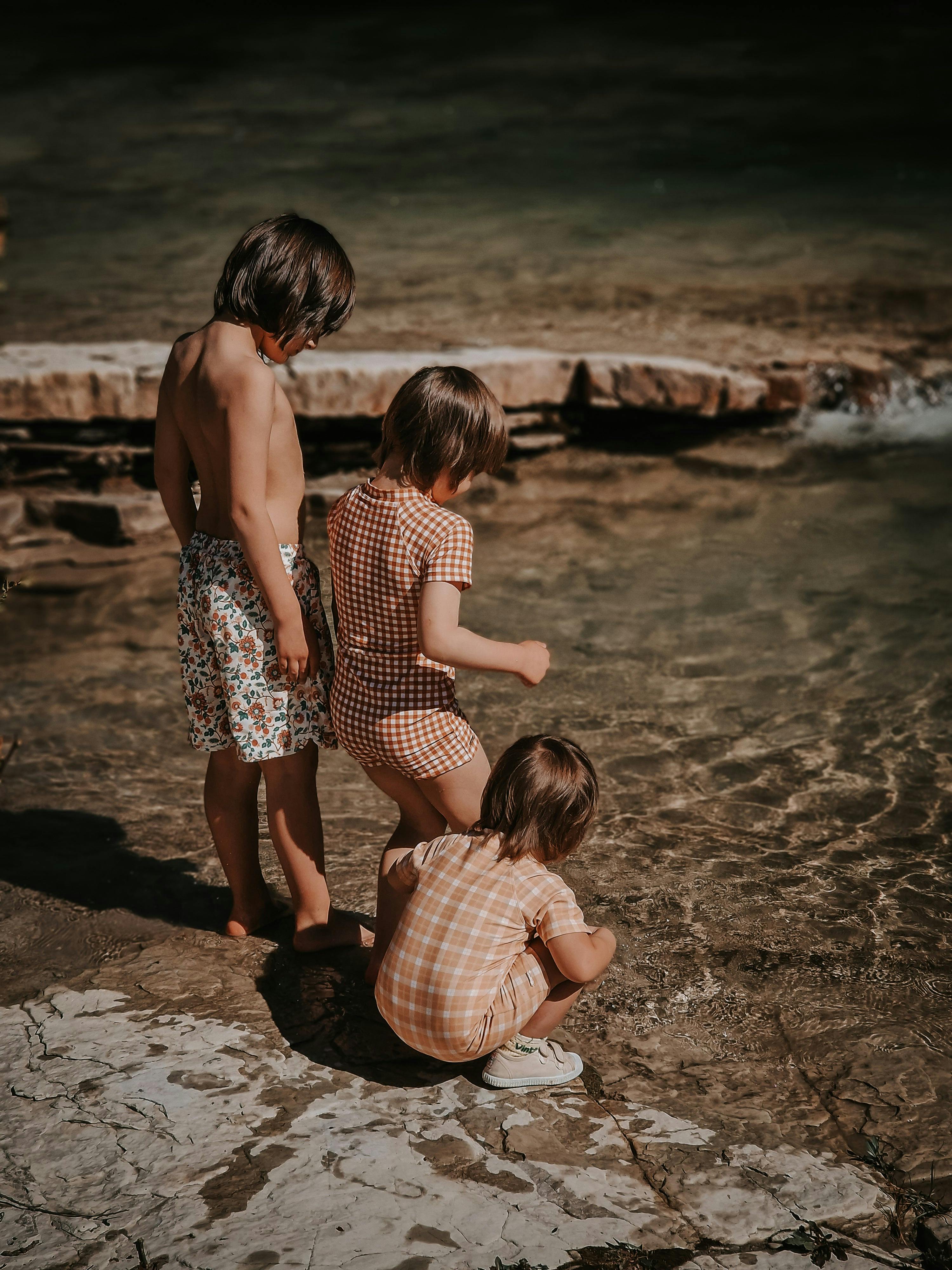 Short Sleeve Rashguard Swimsuit | UPF + Recycled - Buckwheat Plaid