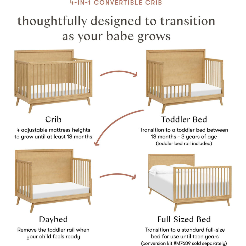 Palma 4-in-1 Convertible Crib with Toddler Bed Conversion Kit