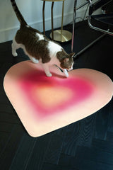Pink Modern Gradient Heart Rug by Juan Marquez