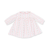 Marnie Rosebud Stripe - Long Sleeve Petal Collar Dress and Bloomer