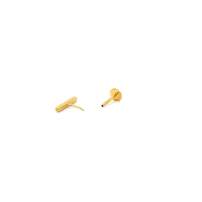 Bar Titanium Flat Back Stud Earring