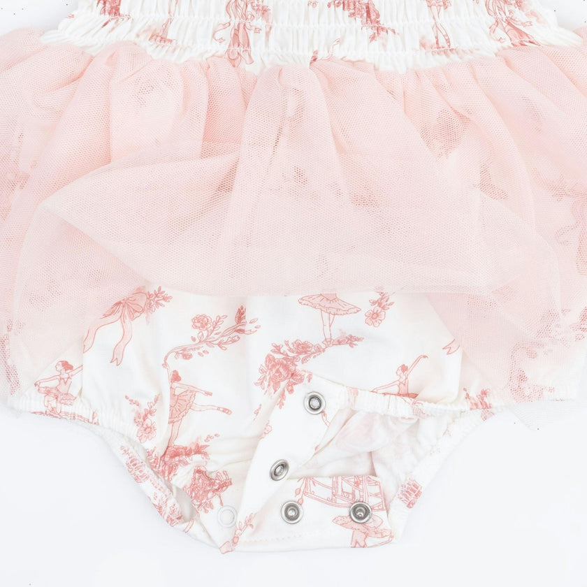 Ballet Toile - Long Sleeve Smocked Bubble with Tutu