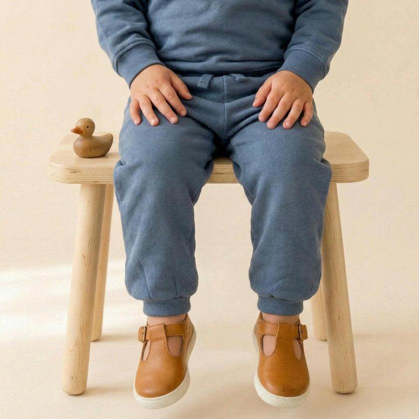Organic Fleece Jogger Pants - Navy
