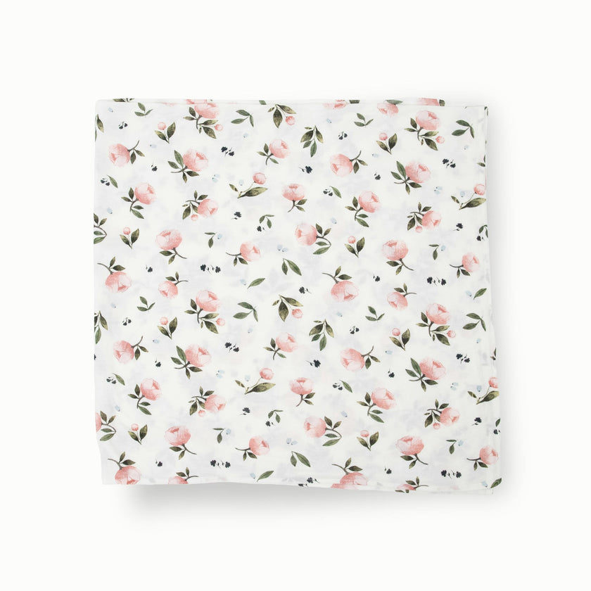 Stretch Knit Swaddle Blanket 2 Pack - Watercolor Rose