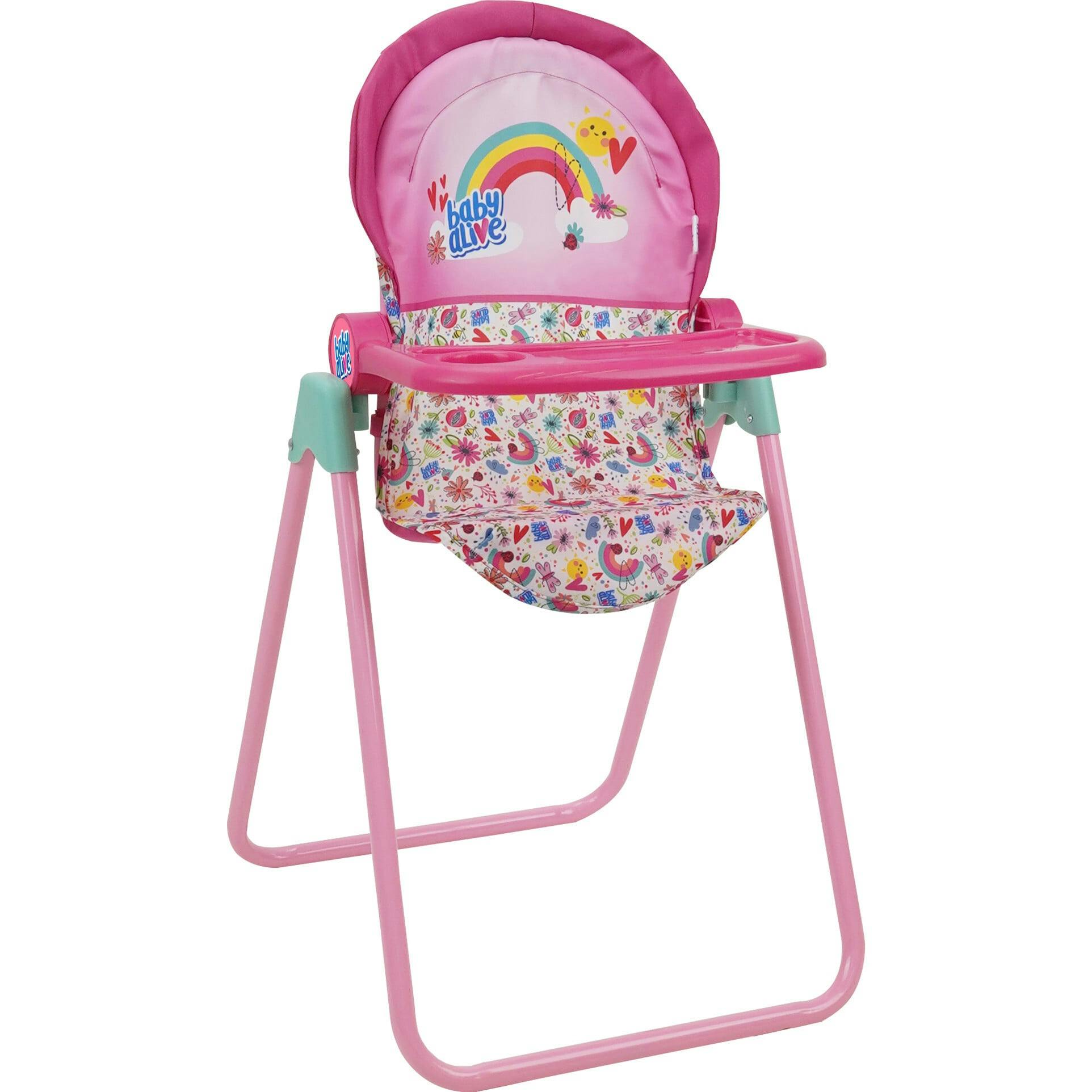 Baby Alive 6 Piece Doll Highchair Set - Pink & Rainbow