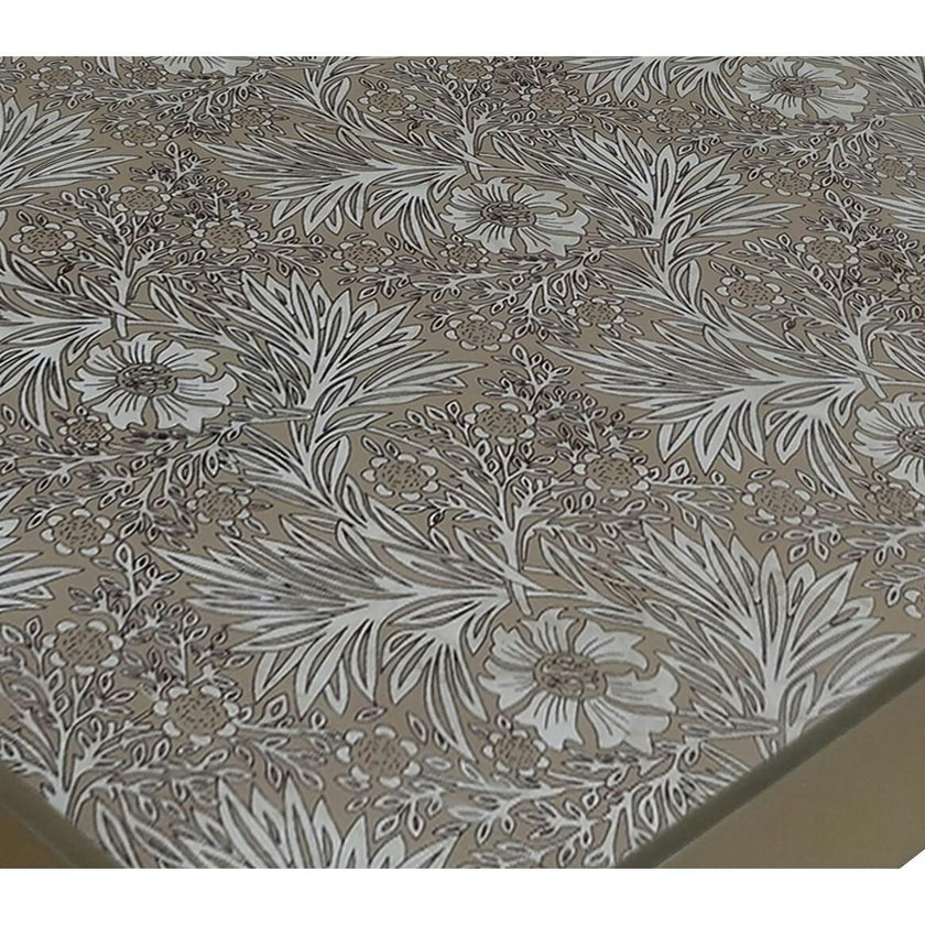 Handmade Reverse Painted Mirror Tray  Sand Floral - Extra Large
