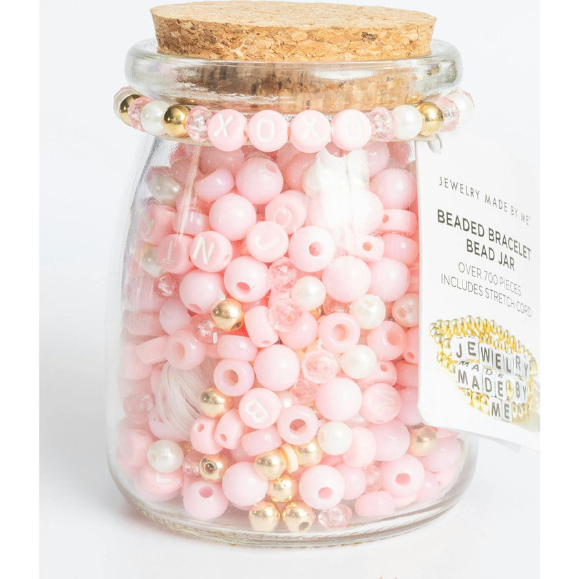 XOXO Gold and Pink Letter DIY Bead Jar