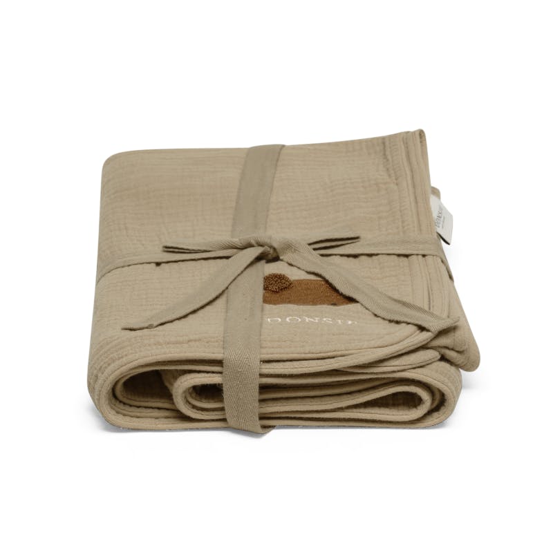 Ploekie Muslin Blanket XL | Bear | Taupe