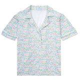 Palm Beach Women's Button Front Short Pajama Set, Multi