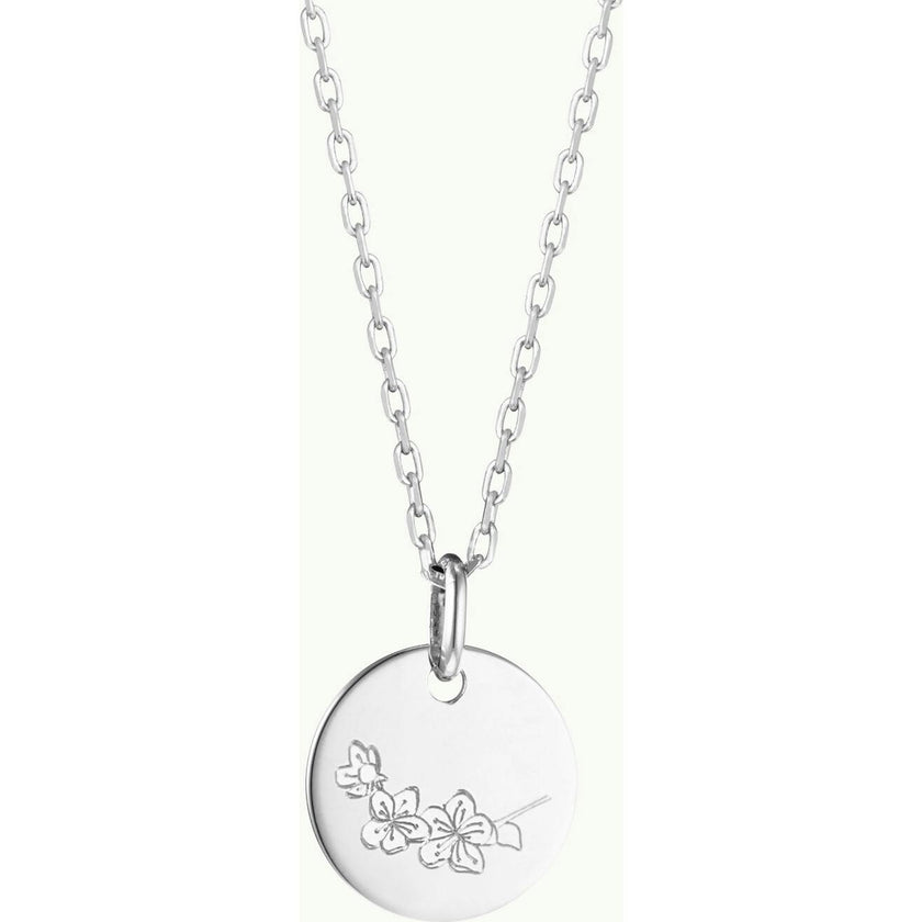 Personalized Birth Flower Necklace, Sterling Silver