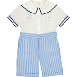 William Blue Stripe Shorts and Shirt