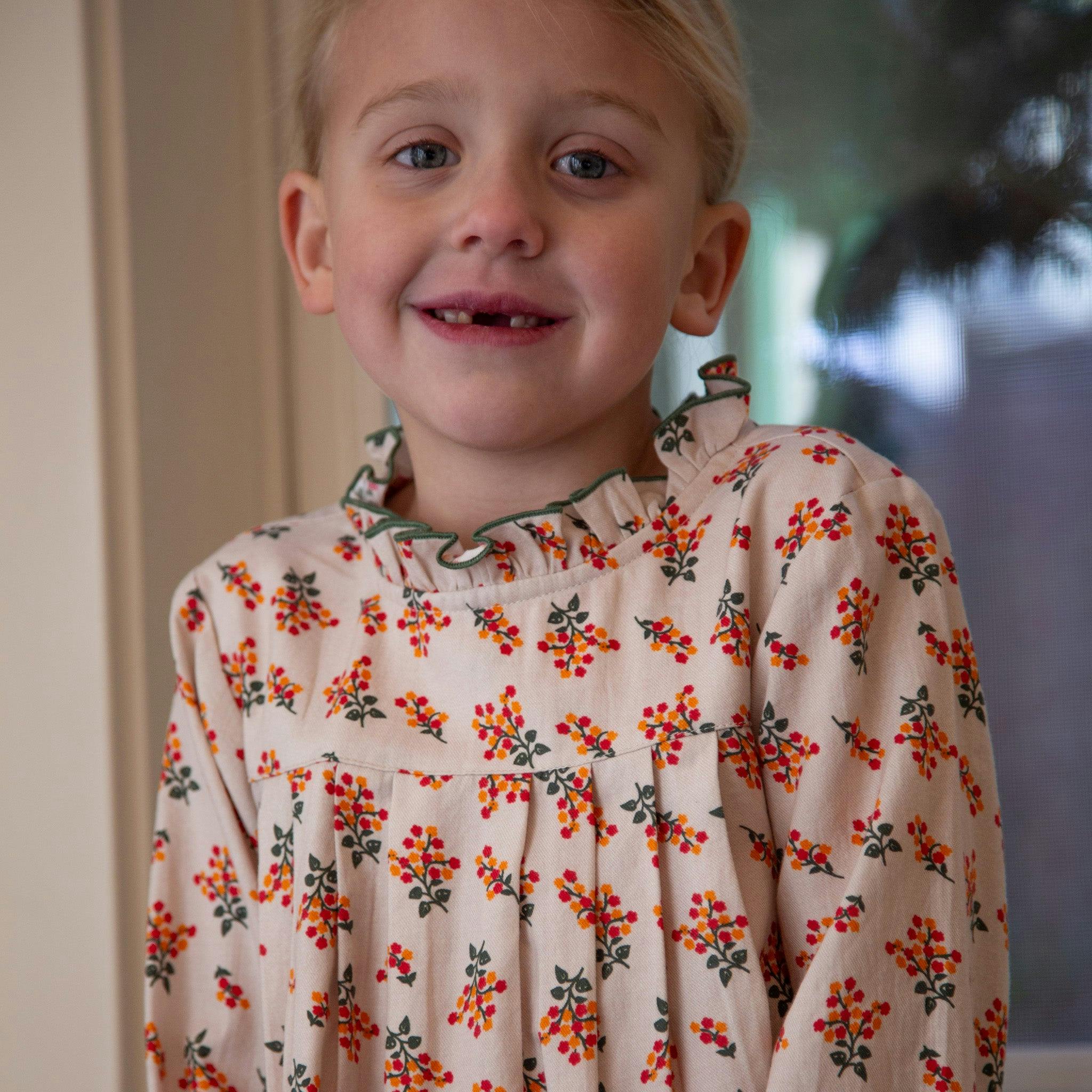 Girls Myrtle Pleated Dress | Autumn Floral
