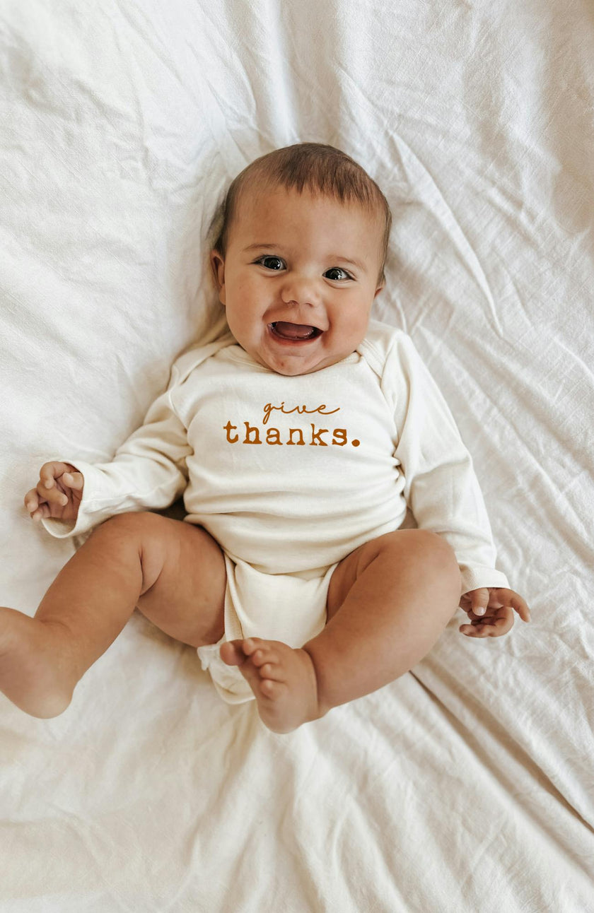 Give Thanks Organic Bodysuit Long Sleeve