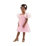 Pink Tulle Dress with Puffed Sleeves