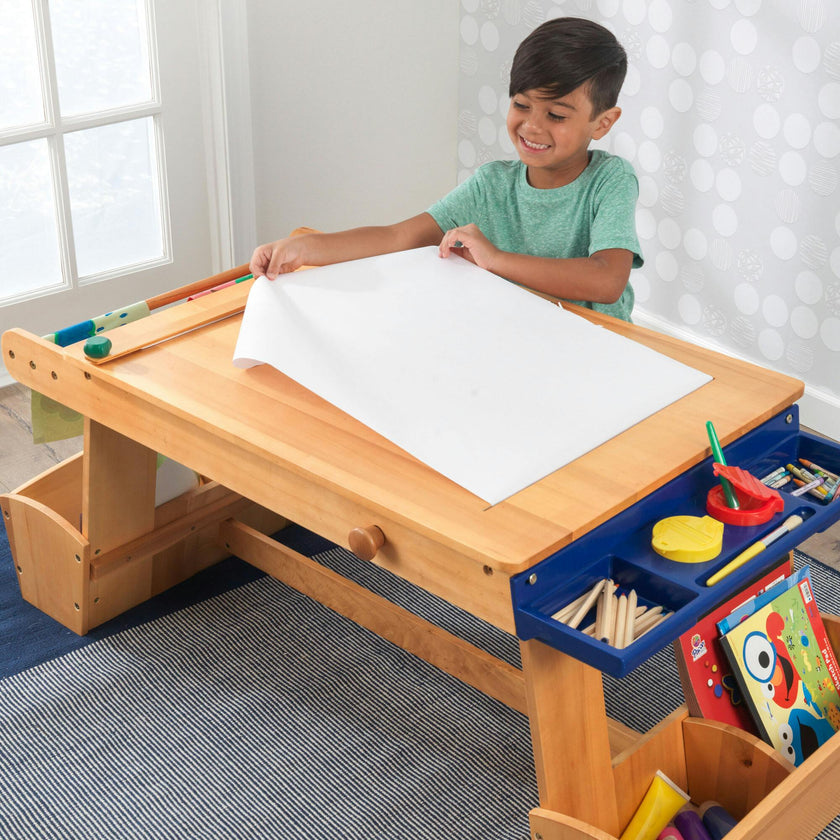 Art Table With Drying Rack & Storage