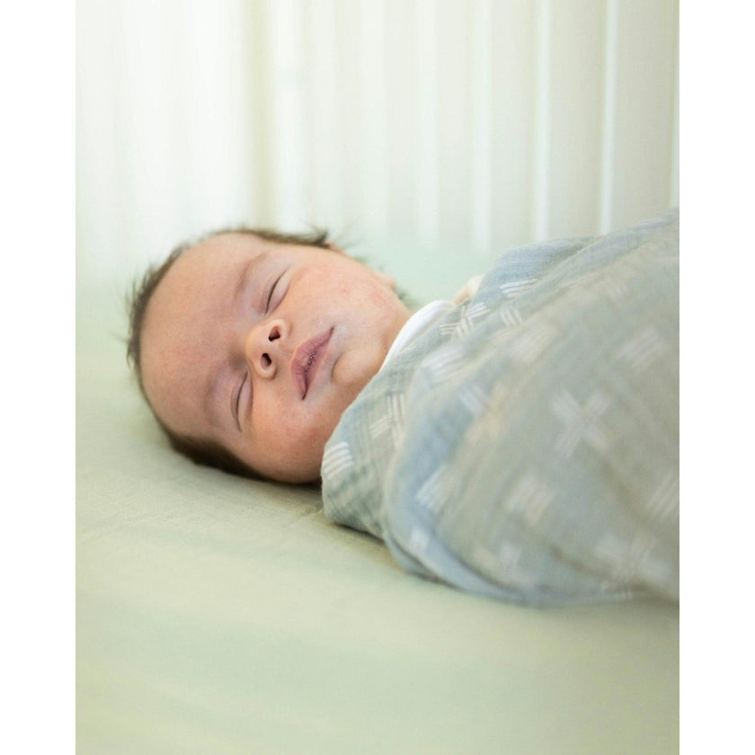 Muslin Fitted Crib Sheet (Evergreen)